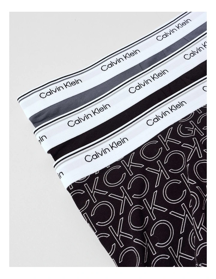 Balance Cotton Stretch Low Rise Trunks 3 Pack in Multi image 2
