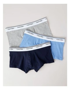 Balance Cotton Stretch Low Rise Trunks 3 Pack in Multi
