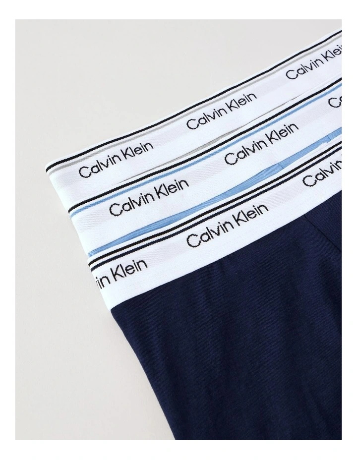 Balance Cotton Stretch Low Rise Trunks 3 Pack in Multi image 2