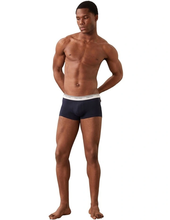 Balance Cotton Stretch Low Rise Trunks 3 Pack in Multi image 2