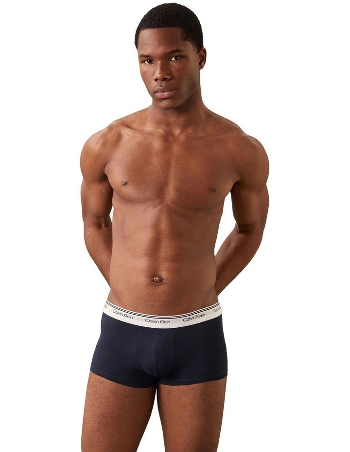 Balance Cotton Stretch Low Rise Trunks 3 Pack in Multi image 4