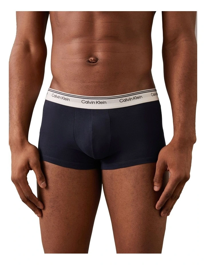Balance Cotton Stretch Low Rise Trunks 3 Pack in Multi image 5