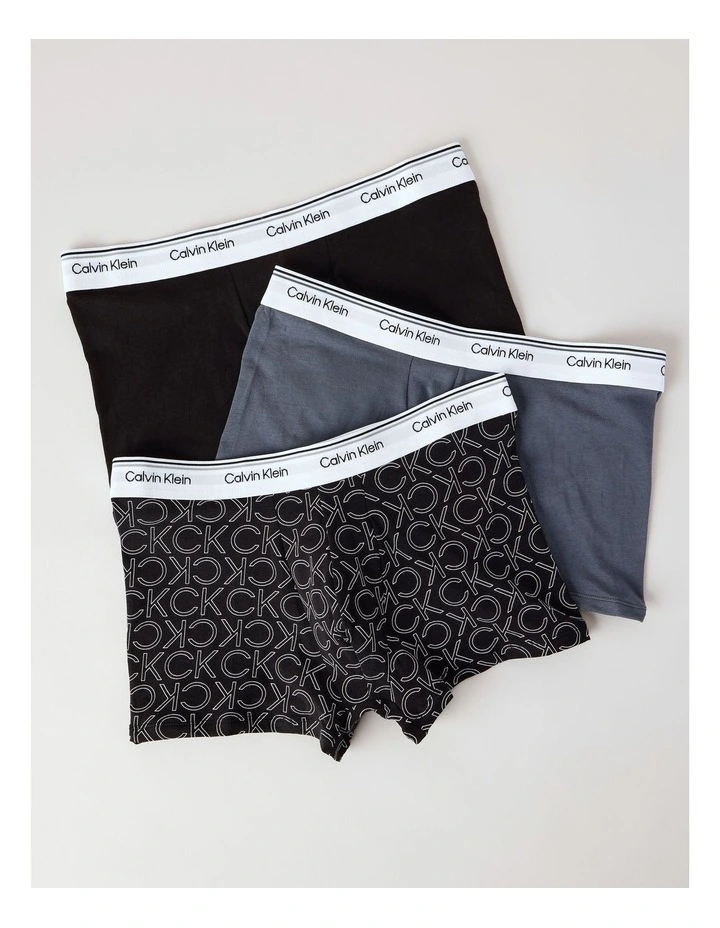 Balance Cotton Stretch Trunks 3 Pack in Multi image 1