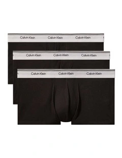 Balance Cotton Stretch Low Rise Trunks 3 Pack in Black