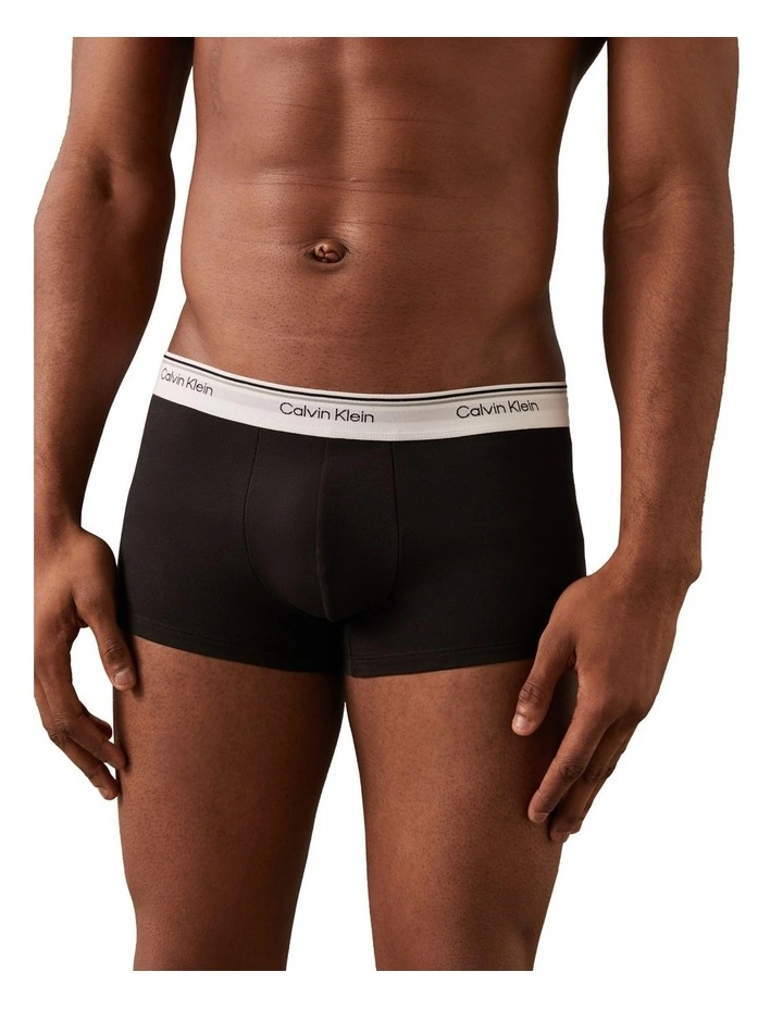 Balance Cotton Stretch Low Rise Trunks 3 Pack in Black image 5