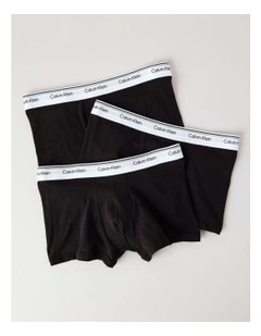 Balance Cotton Stretch Trunks 3 Pack in Black