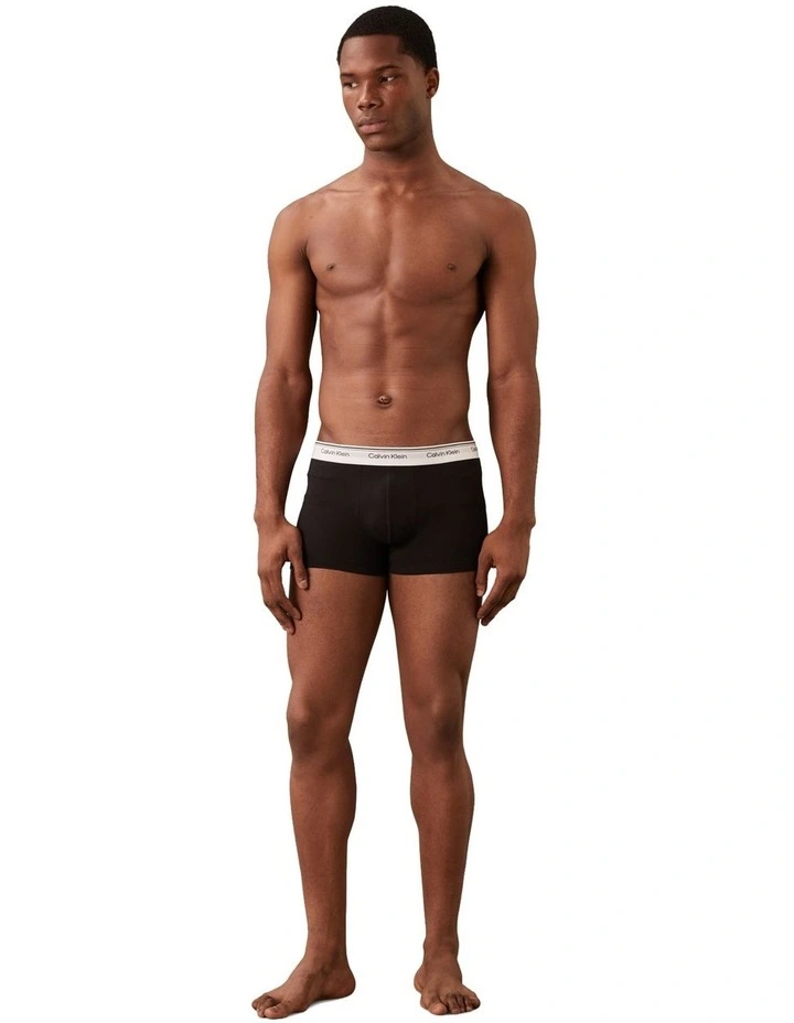 Balance Cotton Stretch Trunks 3 Pack in Black image 2