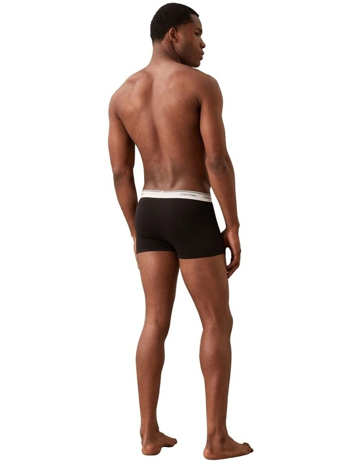 Balance Cotton Stretch Trunks 3 Pack in Black image 3
