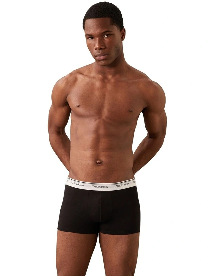 Balance Cotton Stretch Trunks 3 Pack in Black image 4