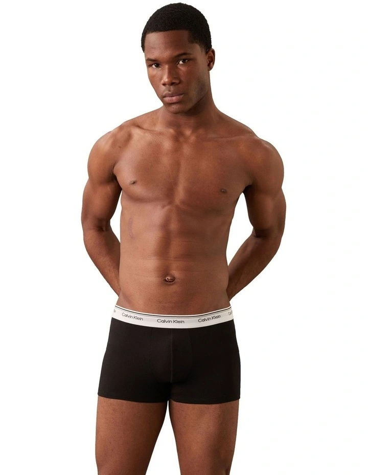 Balance Cotton Stretch Trunks 3 Pack in Black image 4