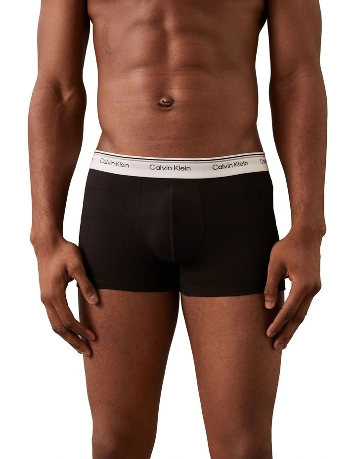Balance Cotton Stretch Trunks 3 Pack in Black image 5