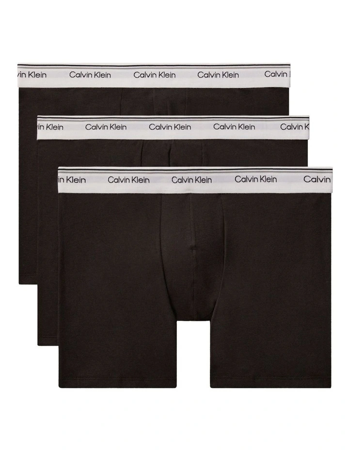 Balance Cotton Stretch Boxer Briefs 3 Pack in Black image 1