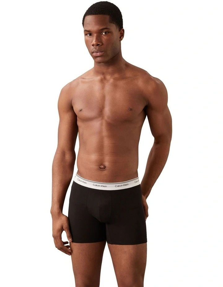 Balance Cotton Stretch Boxer Briefs 3 Pack in Black image 4
