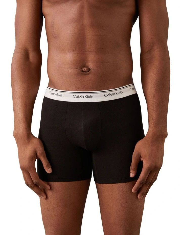Balance Cotton Stretch Boxer Briefs 3 Pack in Black image 5