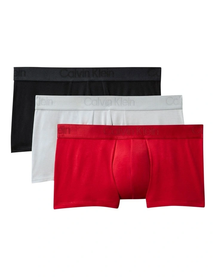 CK Black Low Rise Trunks 3 Pack in Multi image 1