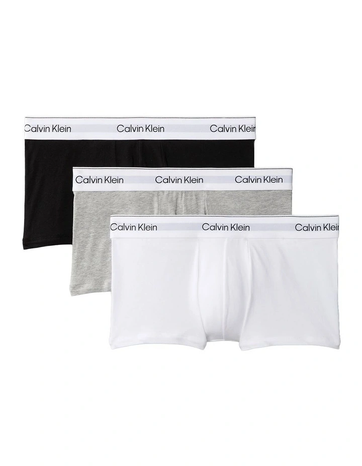 Icon Cotton Low Rise Trunks 3 Pack in Multi image 1