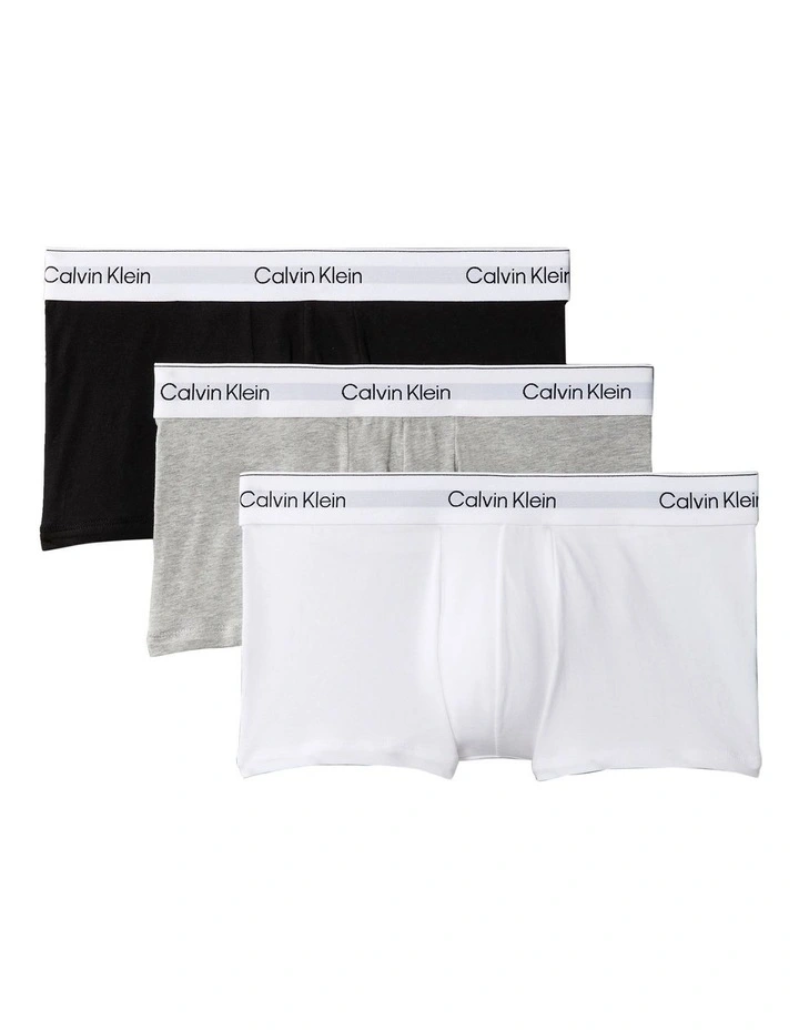 Icon Cotton Low Rise Trunks 3 Pack in Multi image 1