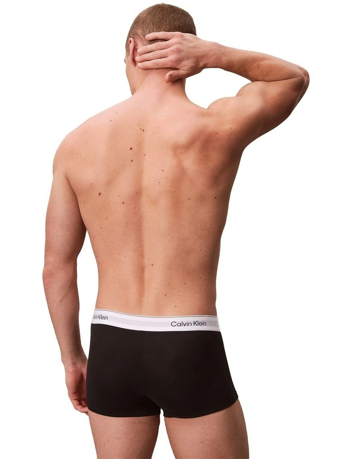 Icon Cotton Low Rise Trunks 3 Pack in Multi image 3