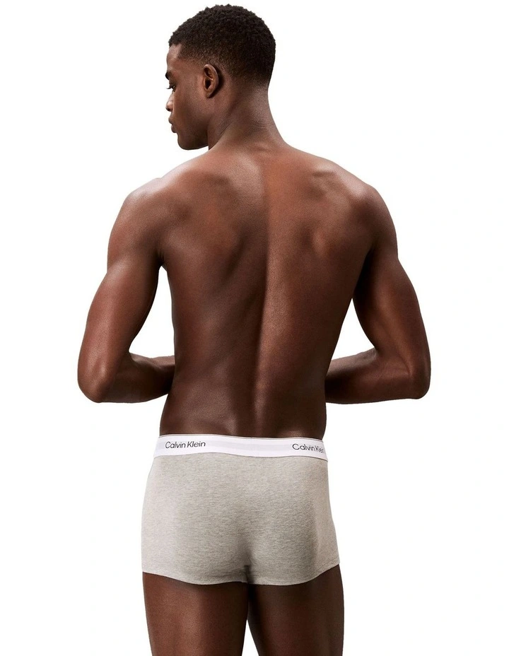 Icon Cotton Low Rise Trunks 3 Pack in Multi image 3