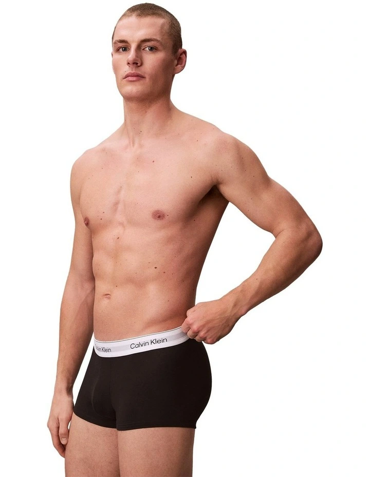 Icon Cotton Low Rise Trunks 3 Pack in Multi image 4