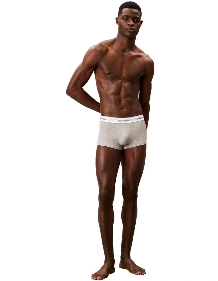Icon Cotton Low Rise Trunks 3 Pack in Multi image 4