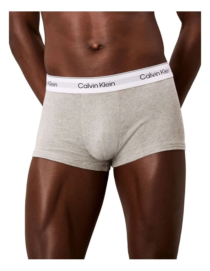 Icon Cotton Low Rise Trunks 3 Pack in Multi image 5