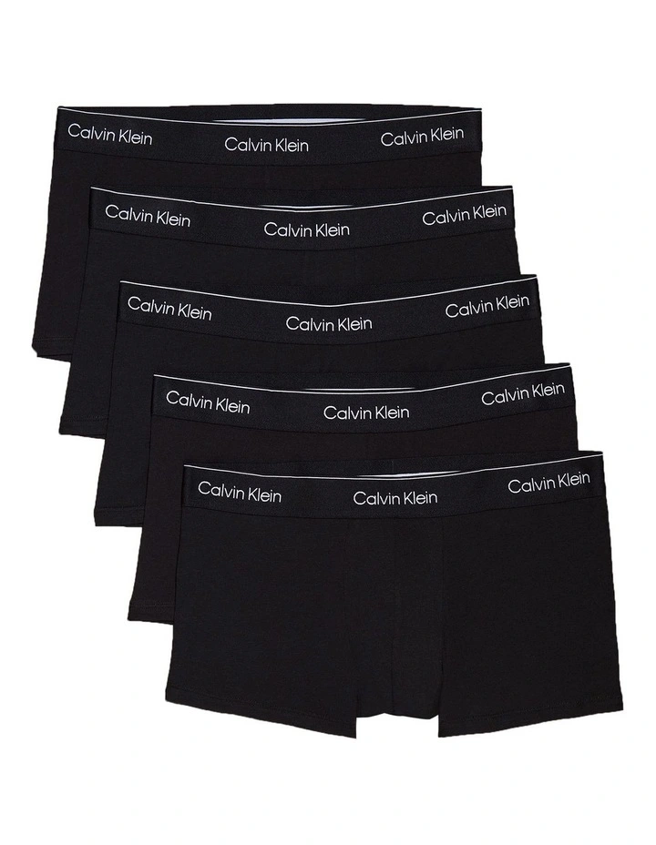 Icon Cotton Low Rise Trunks 5 Pack in Black image 1