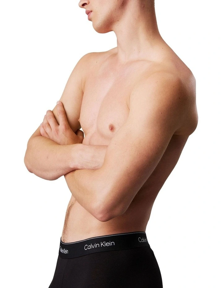 Icon Cotton Low Rise Trunks 5 Pack in Black image 3
