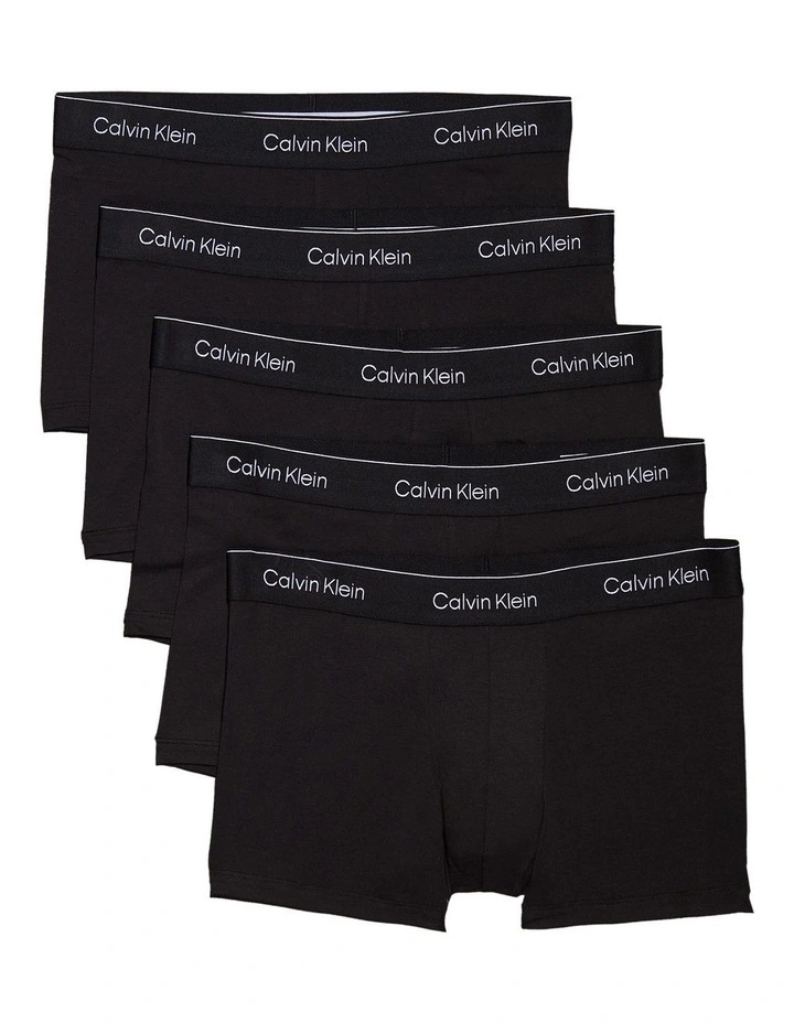 Icon Cotton Trunks 5 Pack in Black image 1