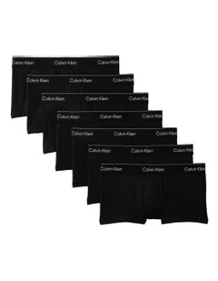 Icon Cotton Low Rise Trunks Pack Of 7 in Black