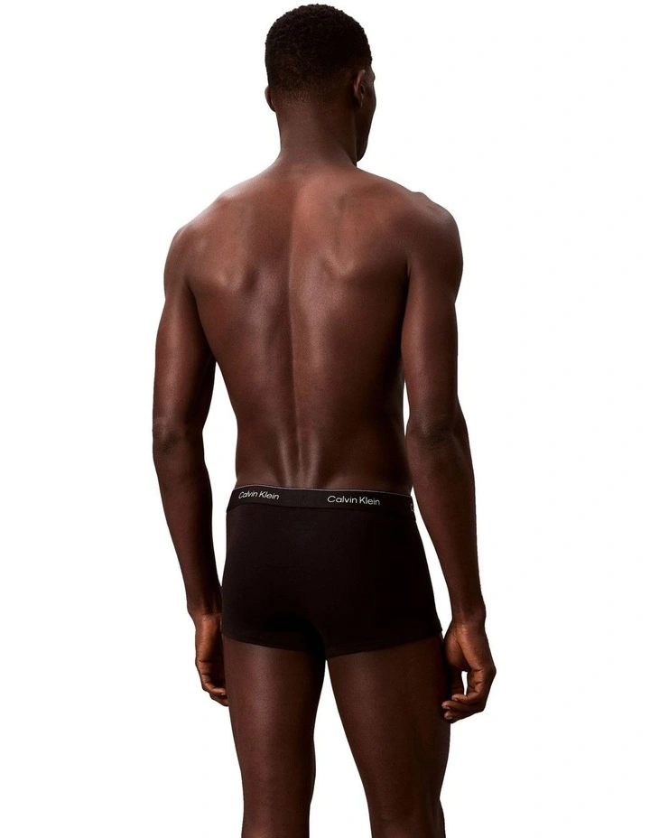 Icon Cotton Low Rise Trunks Pack Of 7 in Black image 3