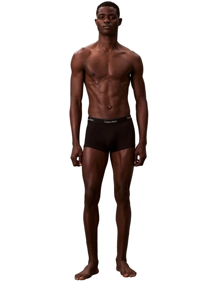 Icon Cotton Low Rise Trunks Pack Of 7 in Black image 4