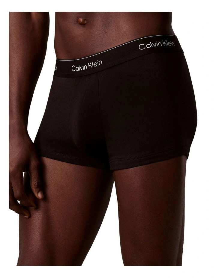 Icon Cotton Low Rise Trunks Pack Of 7 in Black image 5