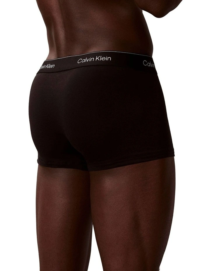 Icon Cotton Low Rise Trunks Pack Of 7 in Black image 6