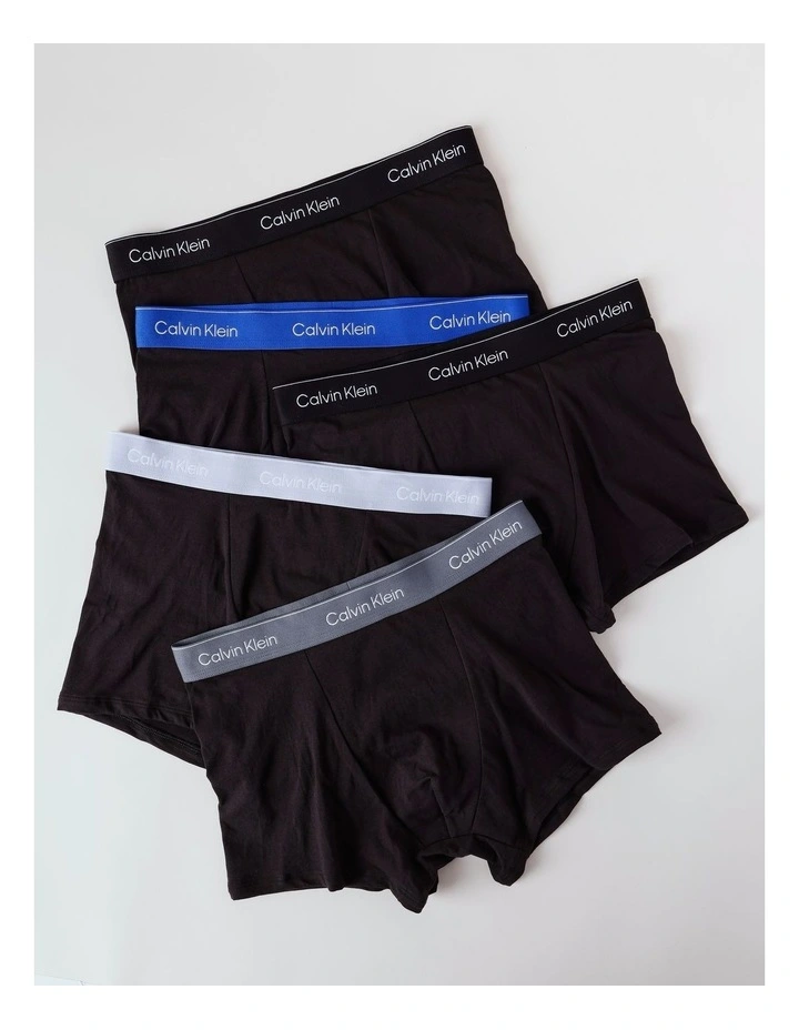 Icon Cotton Trunks 5 Pack in Black image 1