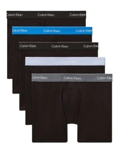 Icon Cotton Boxer Briefs 5 Pack in Black