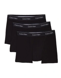 Icon Cotton Stretch Relaxed Trunk 3 Pack in Black