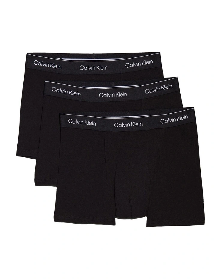Icon Cotton Stretch Relaxed Trunk 3 Pack in Black image 1