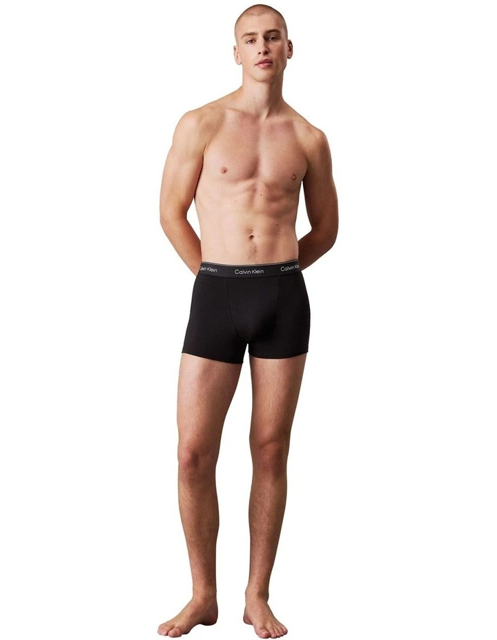 Icon Cotton Stretch Relaxed Trunk 3 Pack in Black image 2