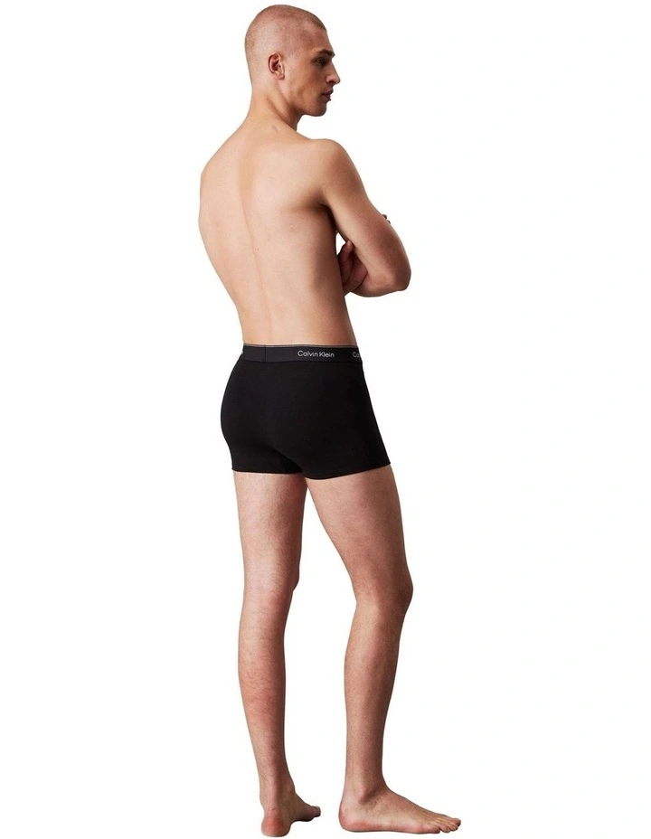 Icon Cotton Stretch Relaxed Trunk 3 Pack in Black image 3