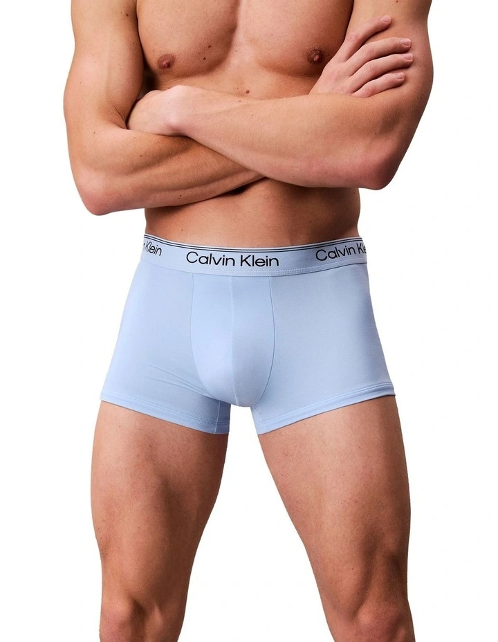 Icon Microfibre Stretch Low Rise Trunk 3 Pack in Multi image 6