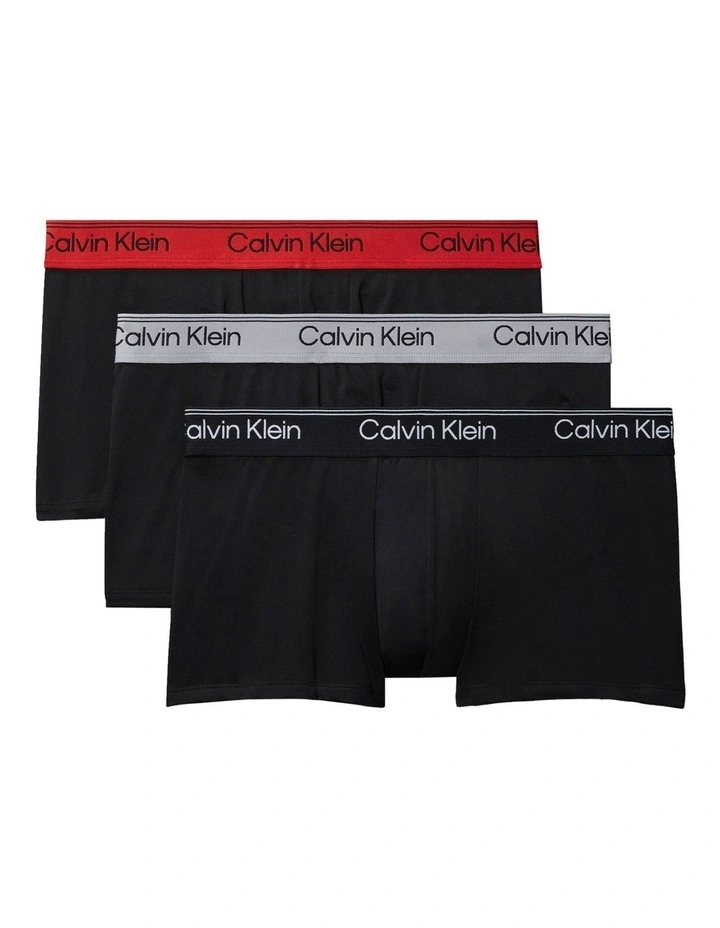 Icon Microfibre Stretch Low Rise Trunk 3 Pack in Multi image 1