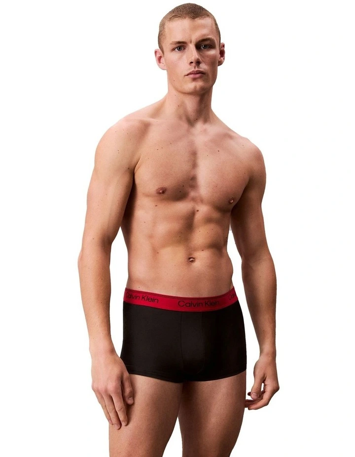 Icon Microfibre Stretch Low Rise Trunk 3 Pack in Multi image 2