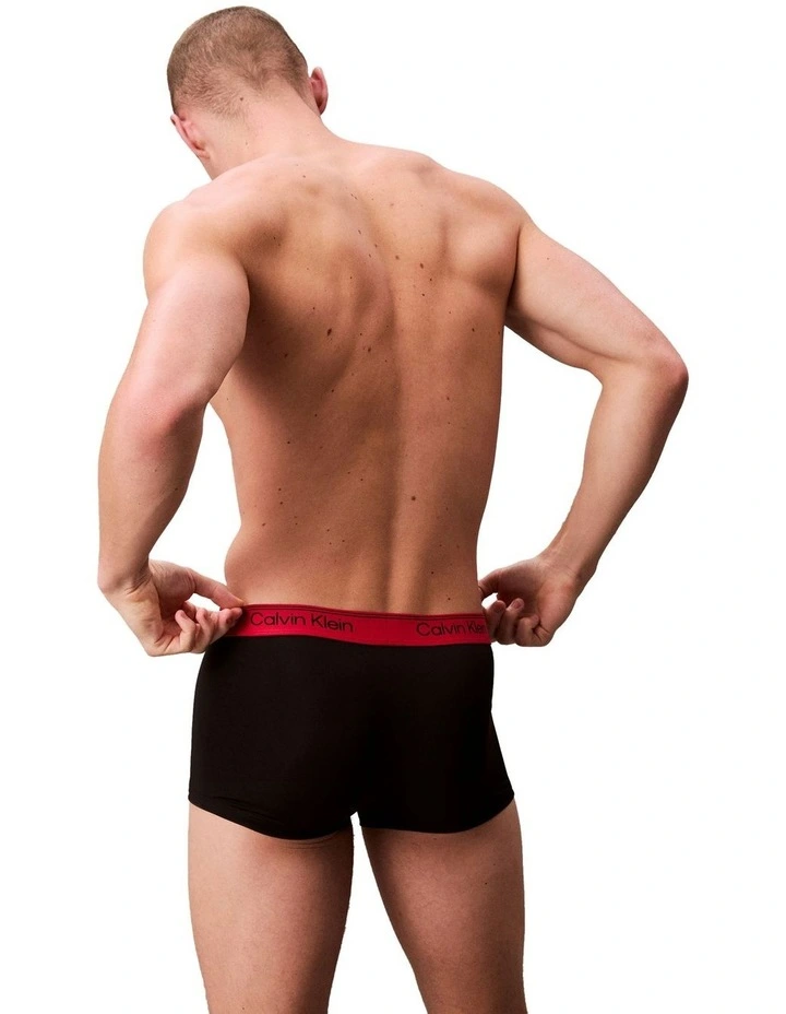 Icon Microfibre Stretch Low Rise Trunk 3 Pack in Multi image 3