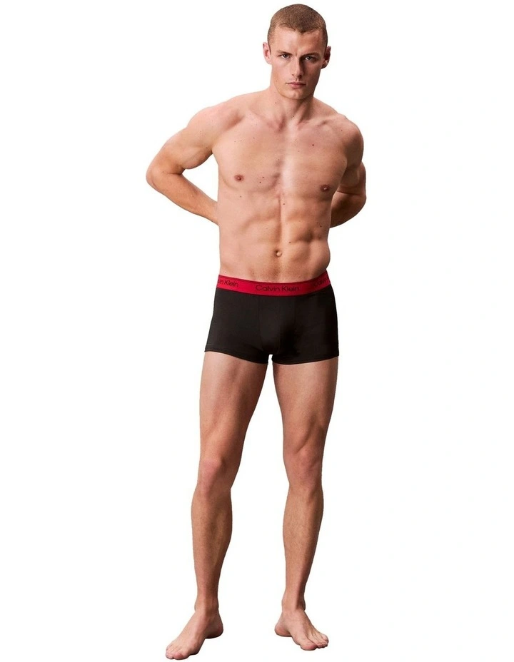 Icon Microfibre Stretch Low Rise Trunk 3 Pack in Multi image 4