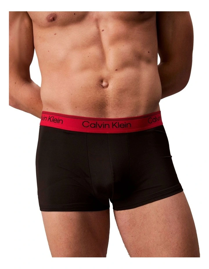 Icon Microfibre Stretch Low Rise Trunk 3 Pack in Multi image 6