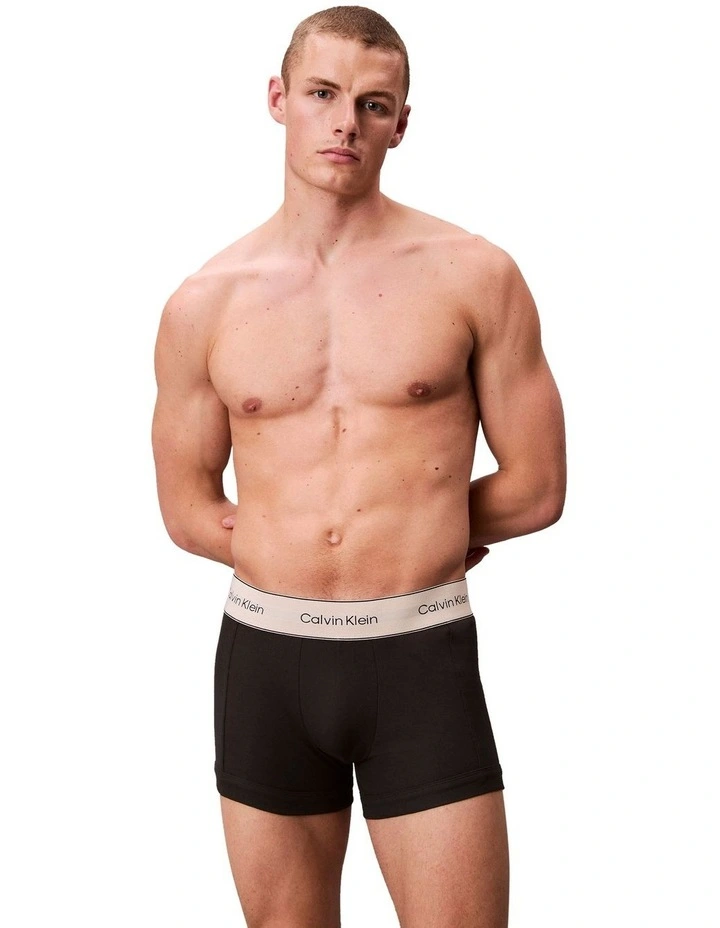 Heritage Cotton Trunk 3 Pack in Black image 2