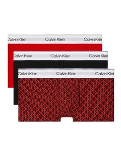 Icon Cotton Stretch Low Rise trunk 3 Pack in Multi