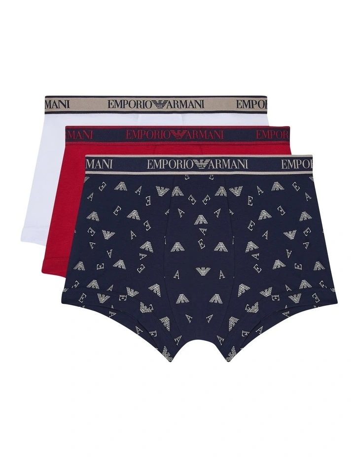Core Logoband Print Trunks 3 Pack in Multi image 1