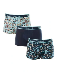 Doggonit Cotton Trunks 3 Pack in Multi
